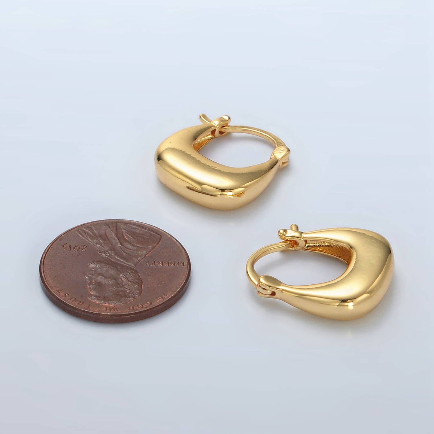 Dome Square Latch Hoop Earrings