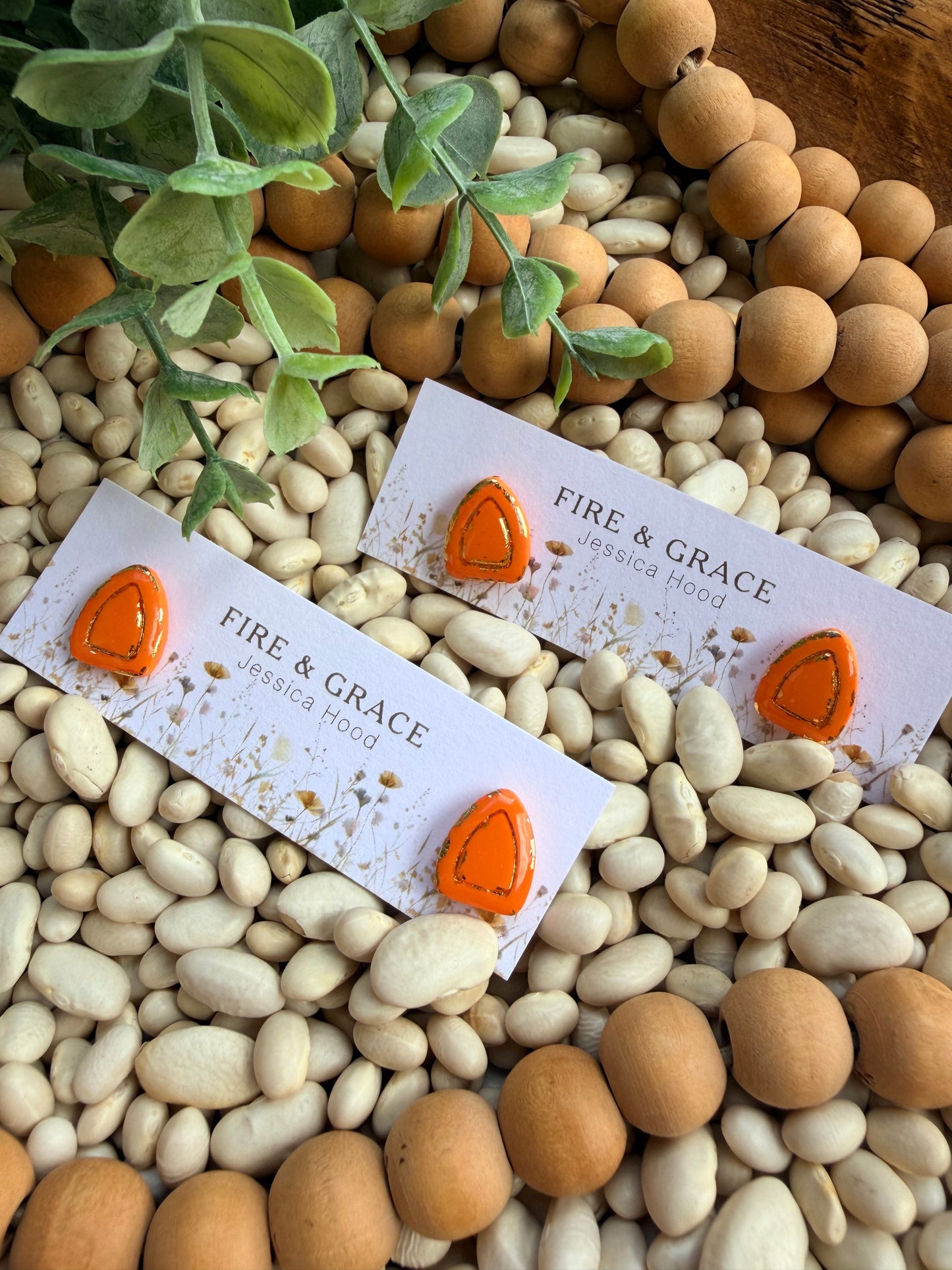 Orange & Gold Stud 1