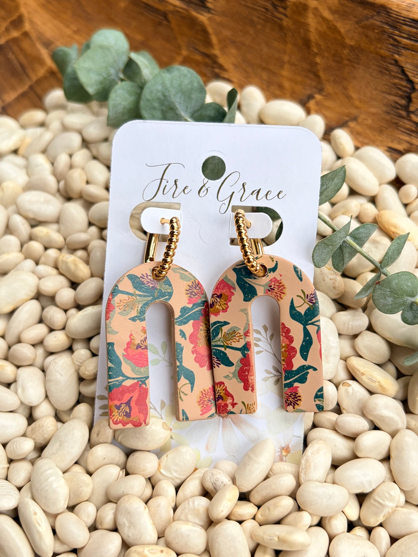 Floral w/ gold hoop
