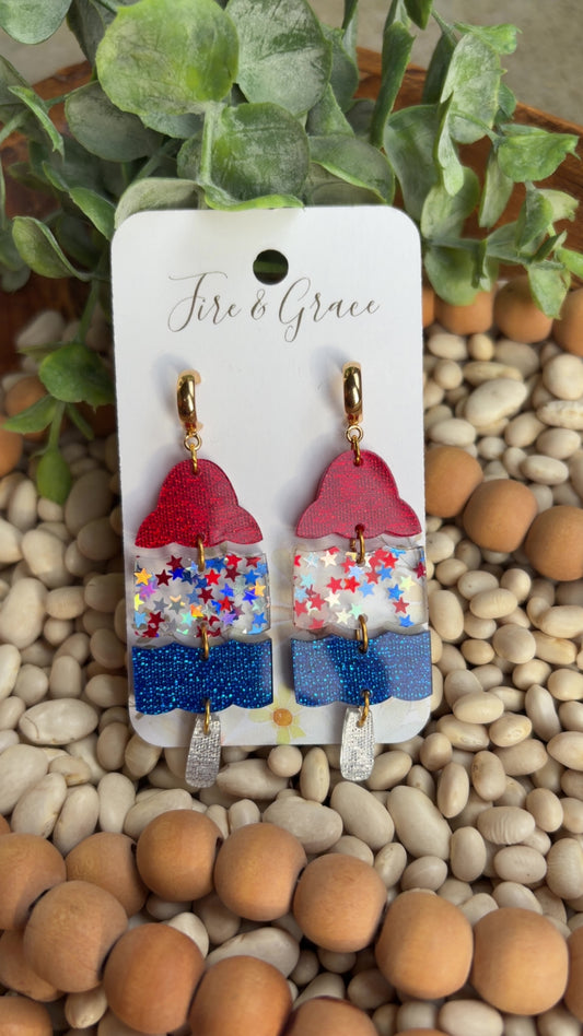 Red, White and Blue Popsicle