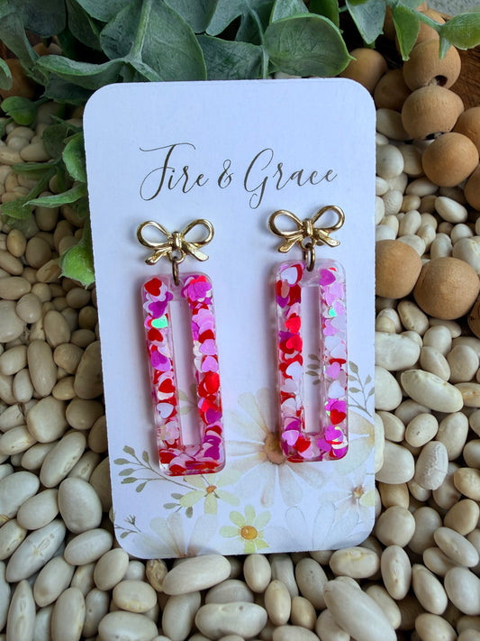 Red, Pink & White Heart Glitter
