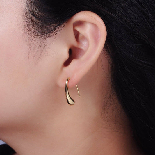 Molten Drop Minimalist French Hook Earrings