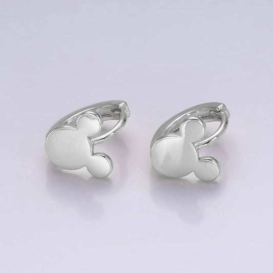 Filled Mouse Animal Minimalist Cartilage Huggie Earrings