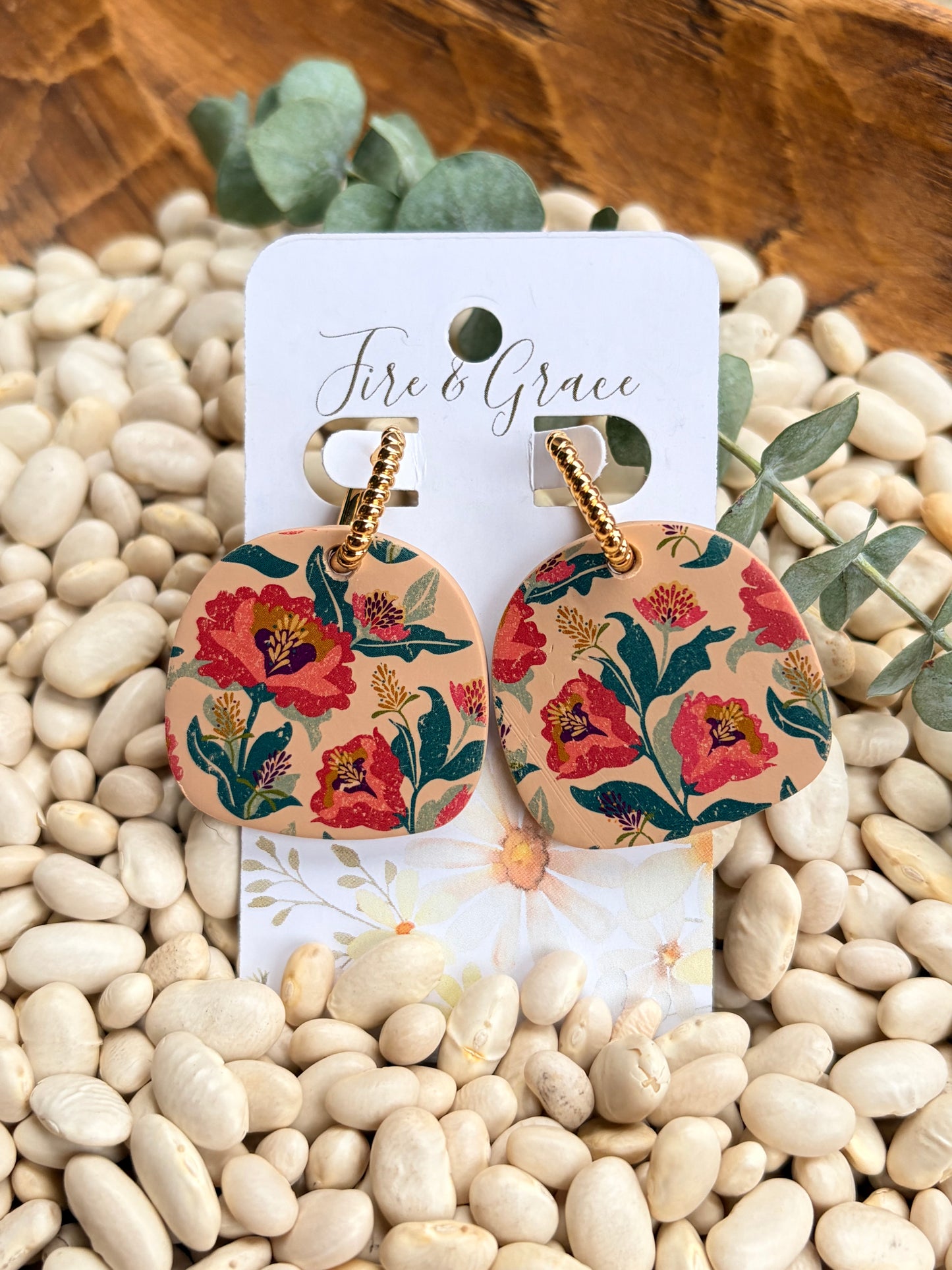 Floral w/ gold hoop