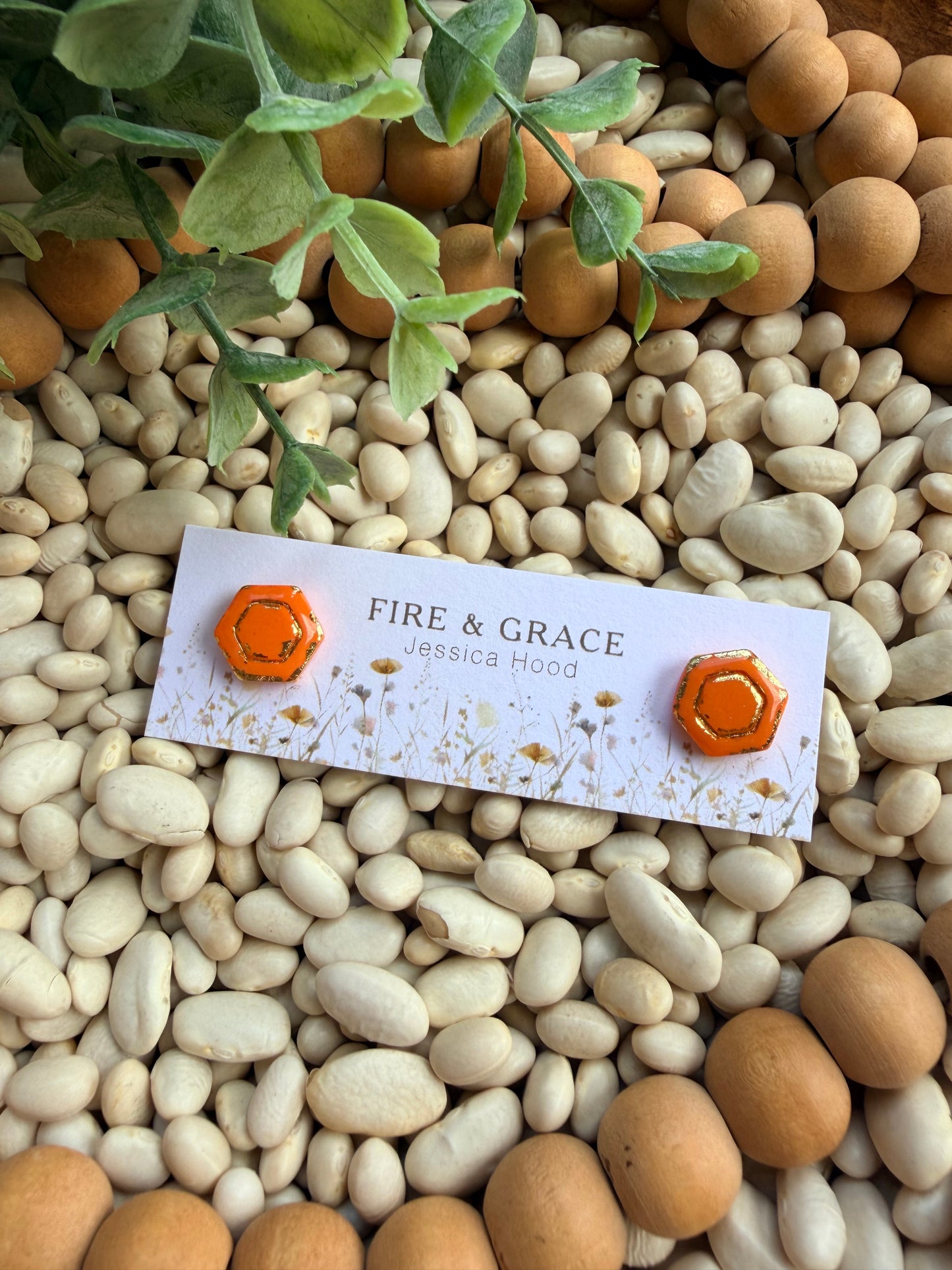 Orange & Gold Stud 2