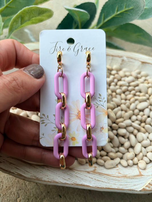 Pink & Gold Chain Dangle