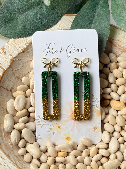 Green & Yellow Sparkle Bow