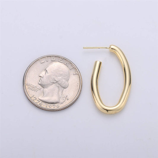 Golden Open Oval Hoops