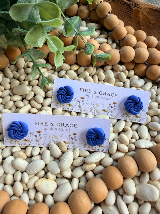 Blue Swirl Stud