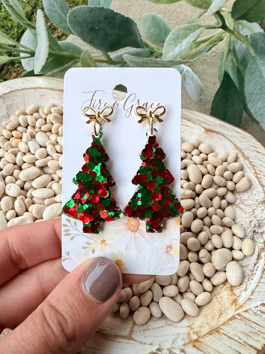 Red & Green Glitter Tree