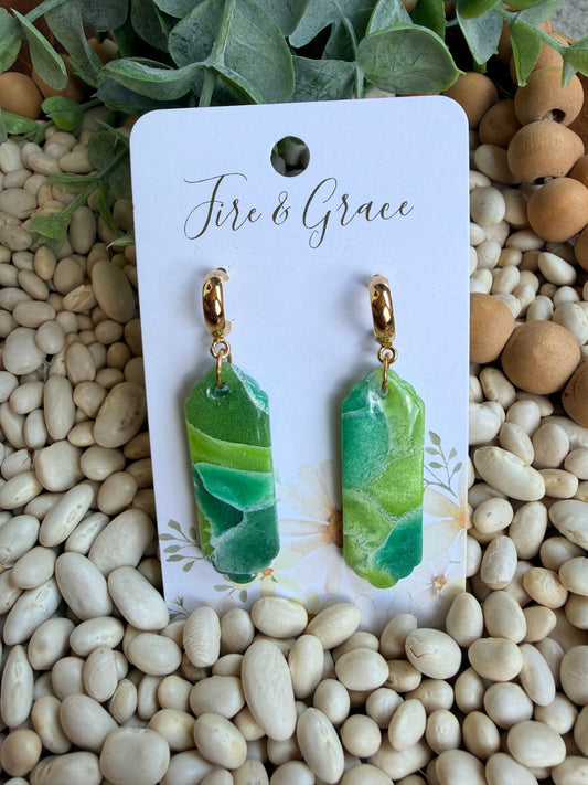 Green Swirl Dangle