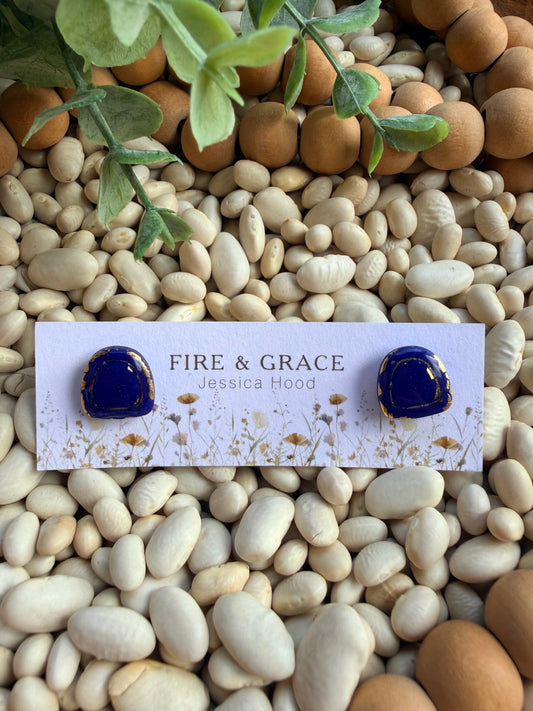 Navy & Gold Stud
