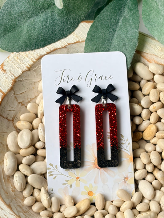 Red & Black Sparkle Bow