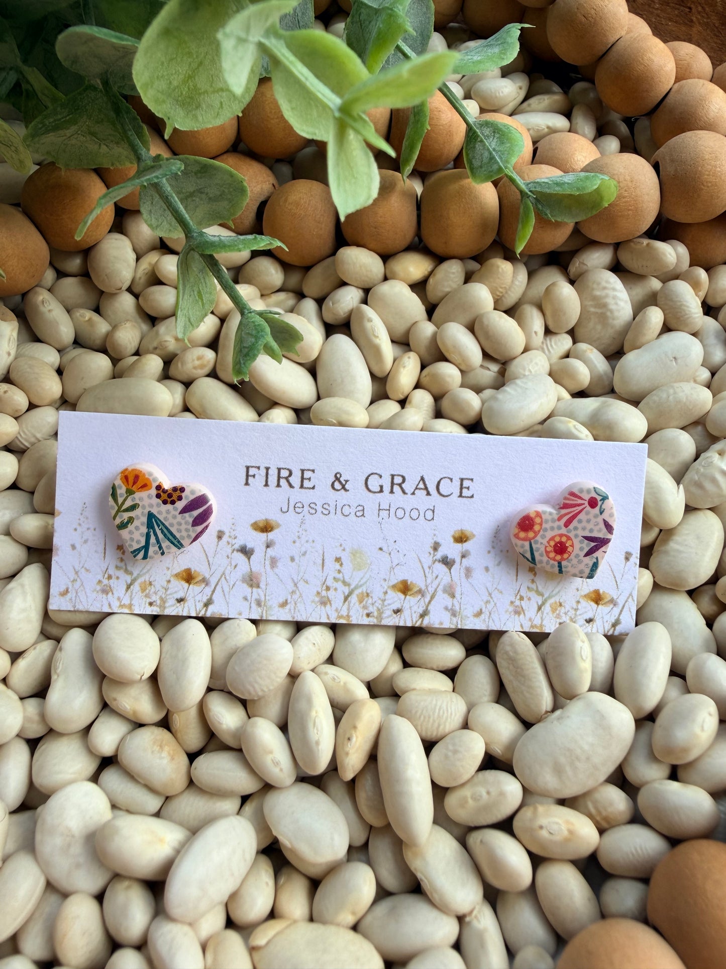 Floral Heart Stud