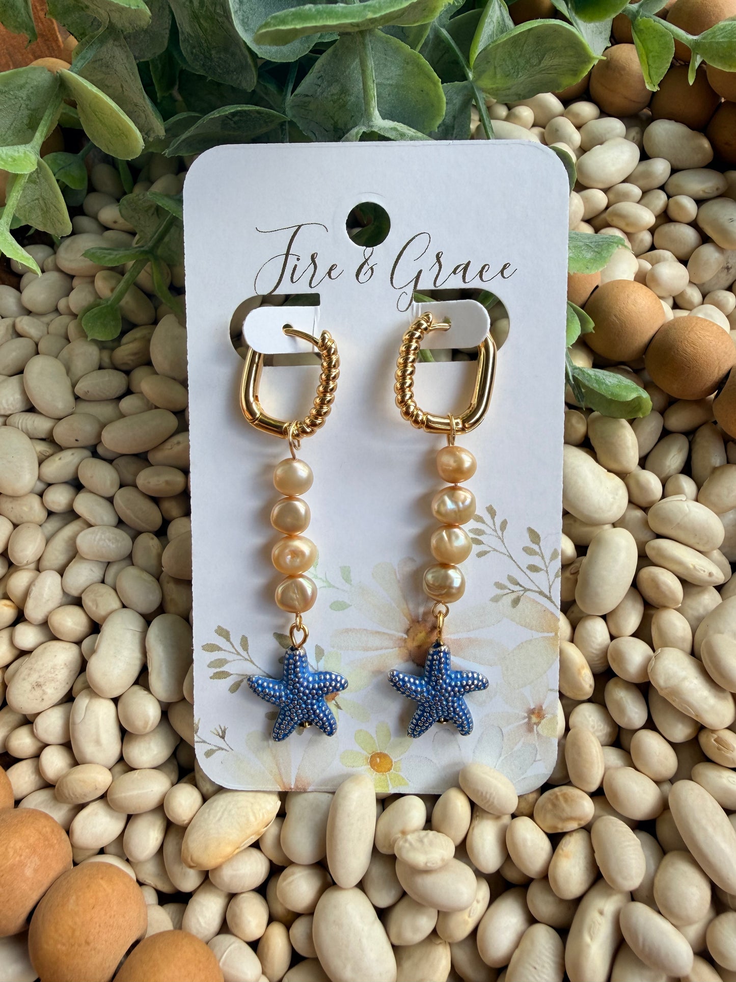 Starfish & Pearl Dangle