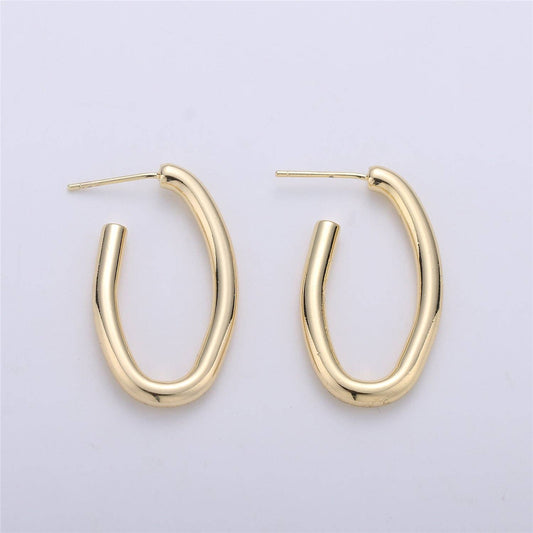 Golden Open Oval Hoops